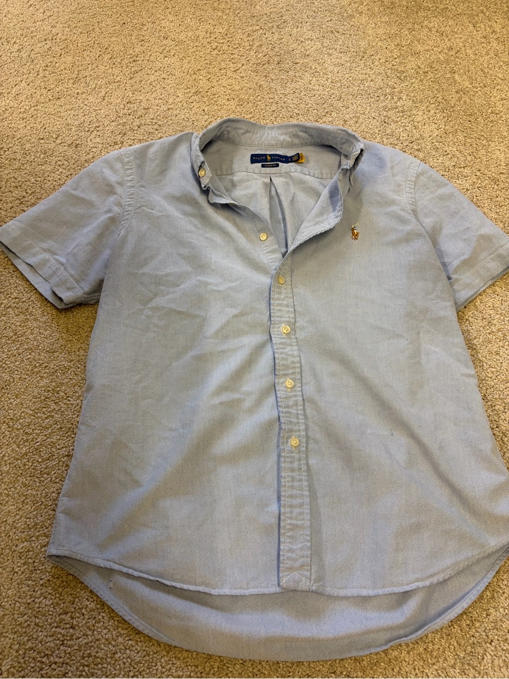 Polo by Ralph Lauren Light Blue Short-Sleeve Button-Down Shirt